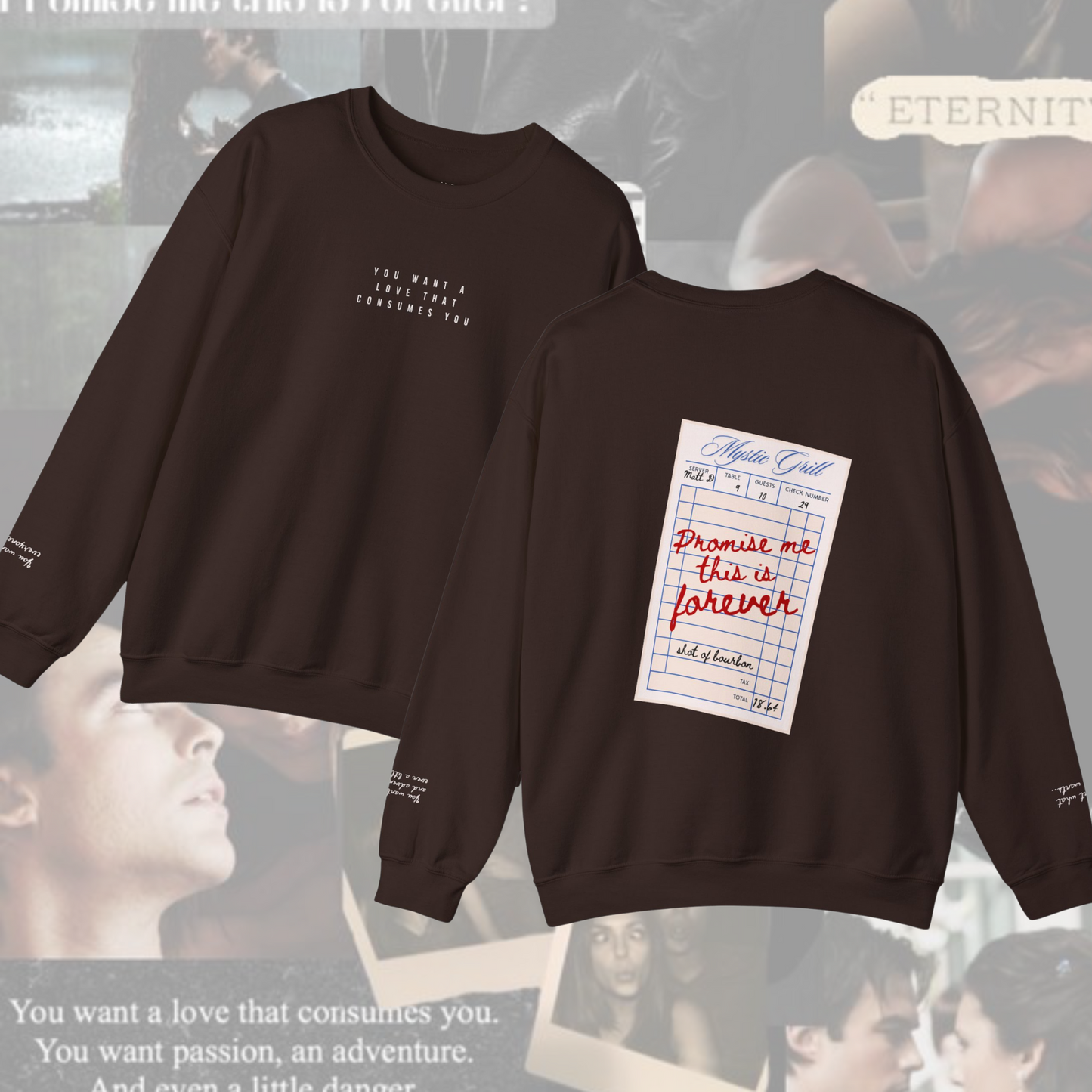 Delena Check Crewneck