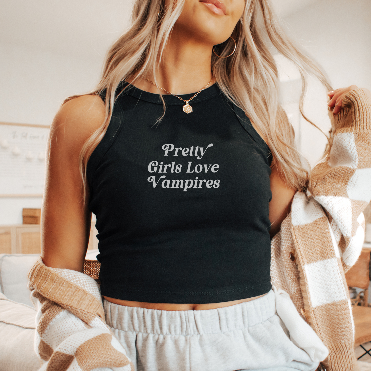 Pretty Girls Love Vampires Cropped Tank