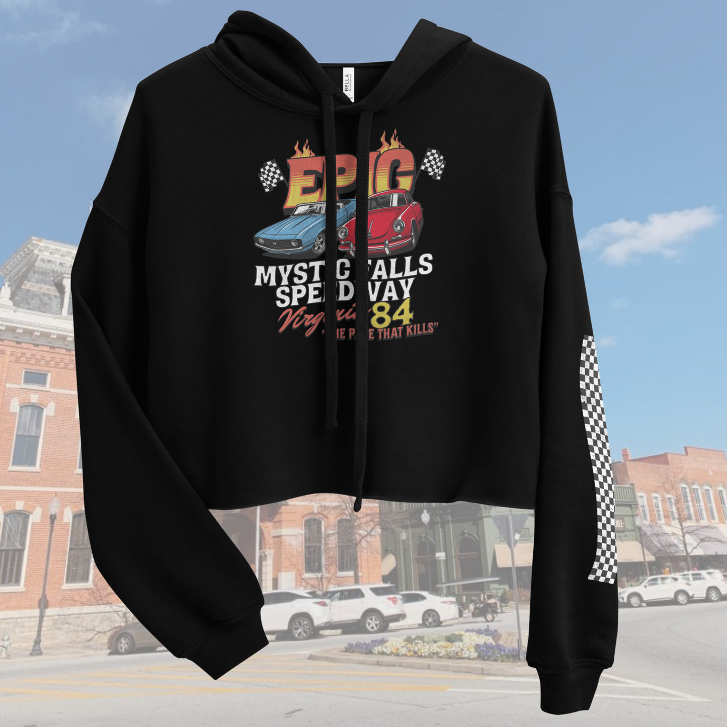 Mystic Falls Raceway Cropped Hoodie