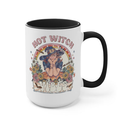 Retro Hot witch vibes coffee mug for Halloween - 15 oz