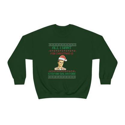 Stefan Salvatore Sweatshirt, TVD Ugly Christmas Sweater, TVD Xmas gift, TVD fan gift, Salvatore Brothers, tvd merch