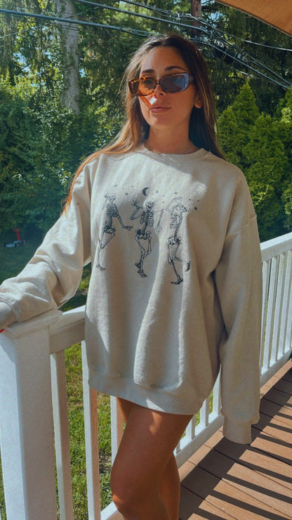 Halloween skeleton oversized crewneck