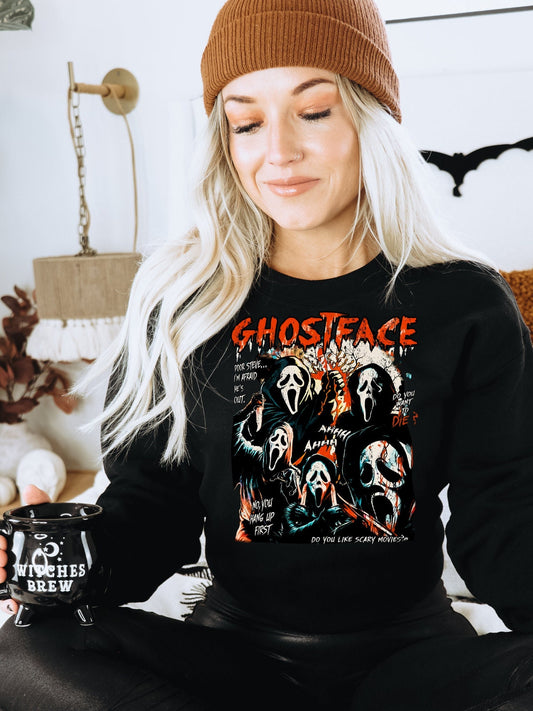 Ghostface halloween sweatshirt, Scream crewneck, Halloween Crewneck, Horror sweatshirt, Horror Aesthetic