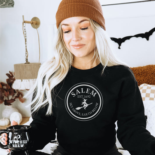 Salem Witches Halloween Crewneck- Salem, Massachusetts Sweatshirt,  Vintage Halloween, Witchy Sweatshirt, Retro Fall apparel