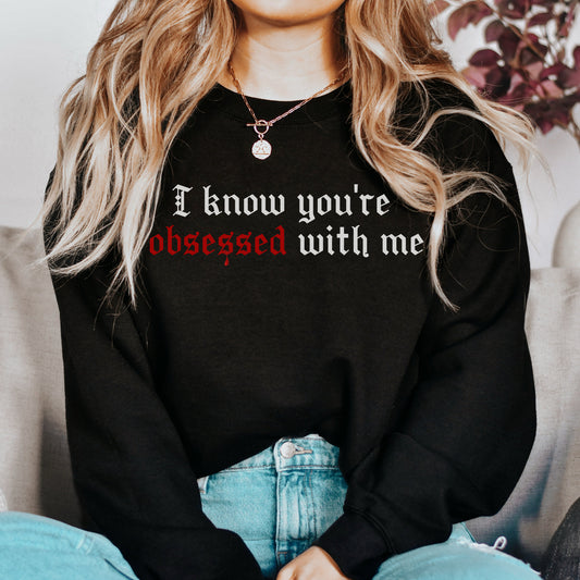 Damon Salvatore Sweatshirt, I know you're obsessed with meThe Vampire Diaries sweatshirt, TVD fan gift, TVD Sweatshirt