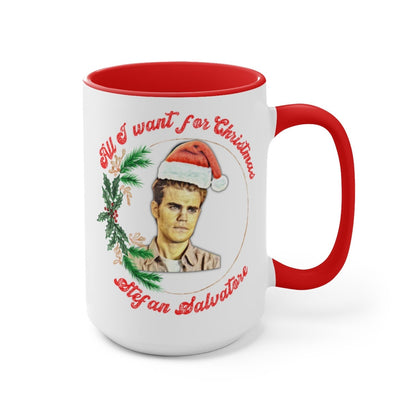 Stefan Salvatore Mug, Stefan Salvatore Xmas Mug, All I want for Christmas is Stefan Salvatore, TVD Fan gift, TVD Mug, Salvatore Brothers