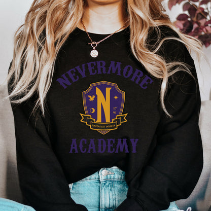 Nevermore Academy Sweatshirt, Wednesday Addams Sweatshirt, Wednesday Addams, Addams Family, Horror Sweatshirt