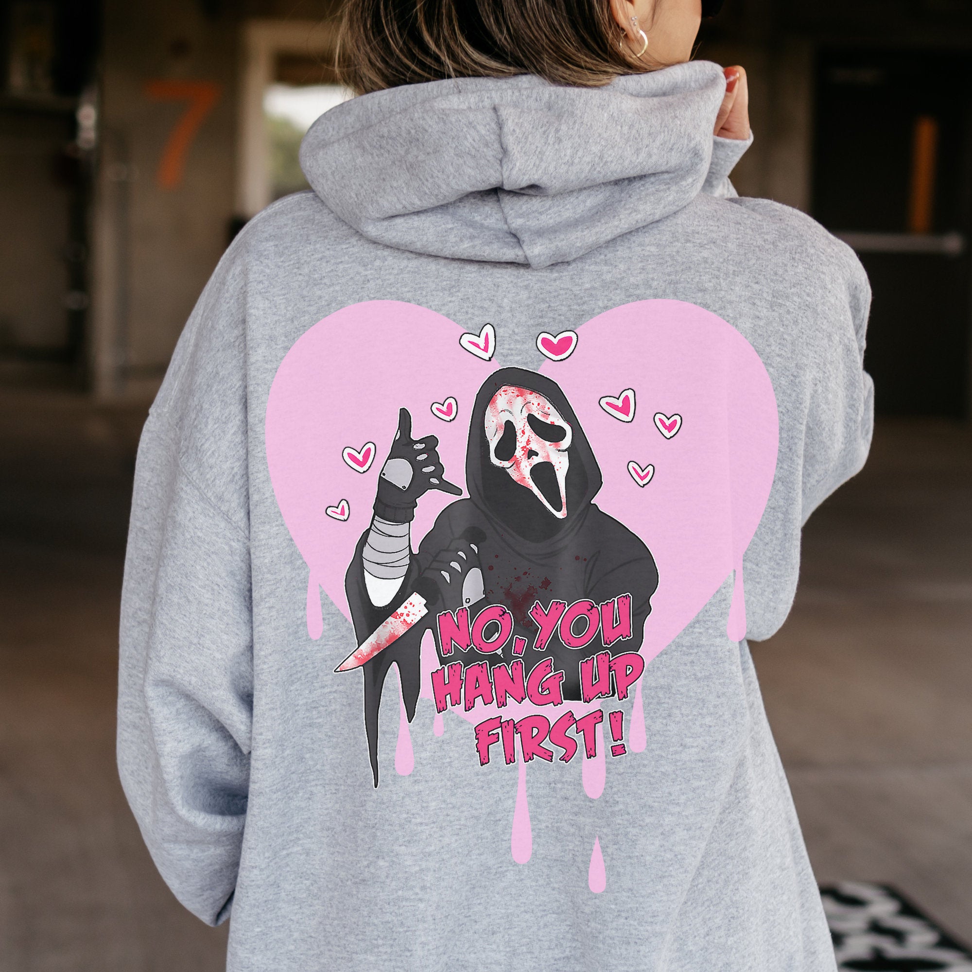 Ghostface hoodie Scream Sweatshirt Spooky Valentine s Day No you hang up Horror Hoodie Horror aesthetic Spooky aesthetic