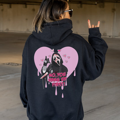 Ghostface hoodie, Scream Sweatshirt, Spooky Valentine's Day, No you hang up, Horror Hoodie, Horror aesthetic, Spooky aesthetic