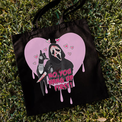 Scream tote bag, Gothic book bag, Ghostface merch, Spooky shopping bag, Witchy bag, Horror merch, Horror bag