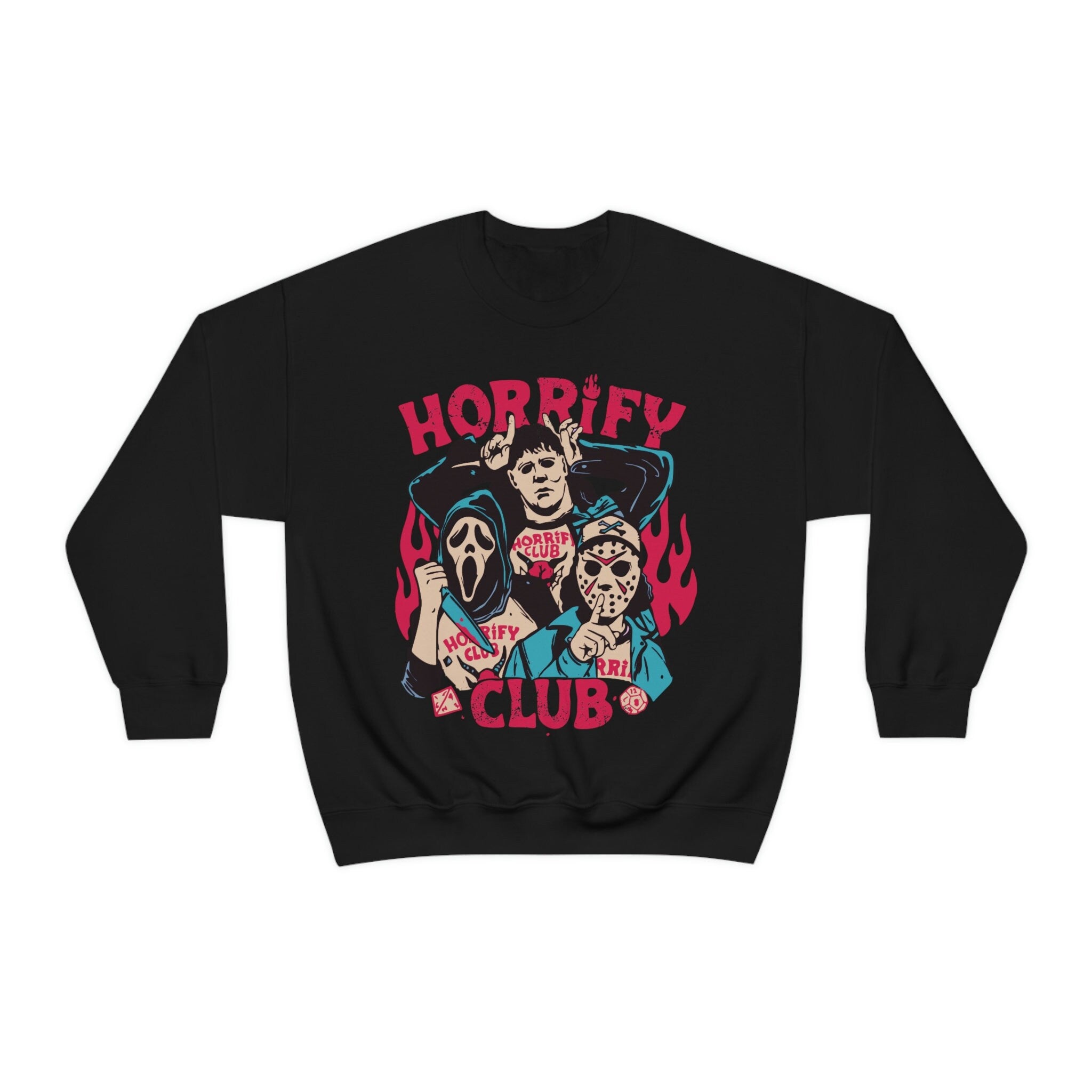Horrifying Club Sweatshirt, Ghostface Sweatshirt, Horror Hoodie, Horror  merch, Michael Meyers, Jason, Eddie Munson, Horror aesthetic