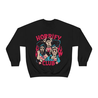 Horrifying Club Sweatshirt, Ghostface Sweatshirt, Horror Hoodie, Horror merch, Michael Meyers, Jason, Eddie Munson, Horror aesthetic