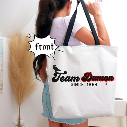 Tvd tote bagm, Damon Salvatore tote bag, Tvd fan gift, Tvd merch, Tvd shopping bag, Horror book bag, Horror merch, Salvatore brothers, Tvd