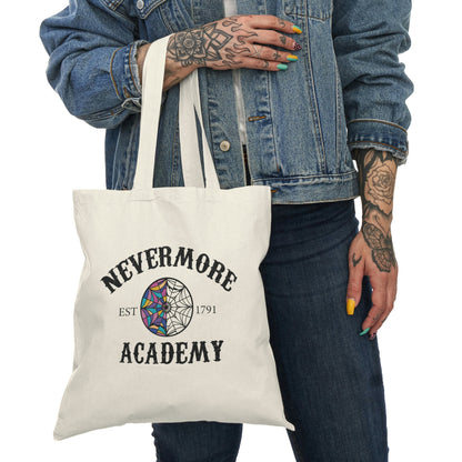 Nevermore tote bag, Nevermore academy, Wednesday Addams tote bag, Goth book bag, Wednesday Addams grocery bag, Horror tote bag