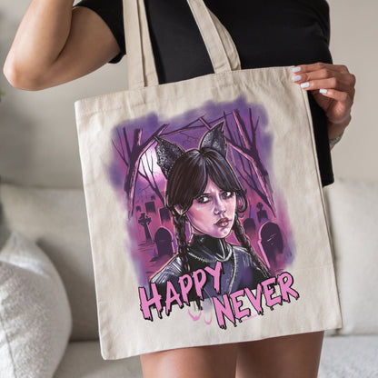 Wednesday Addams tote bag, Nevermore academy, Wednesday Addams tote bag, Goth book bag, Wednesday Addams grocery bag, Horror