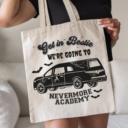 Nevermore Academy Tote, Nevermore tote, Wednesday Addams, Wednesday, Wednesday Addams tote, Horror bag, Horror grocery bag