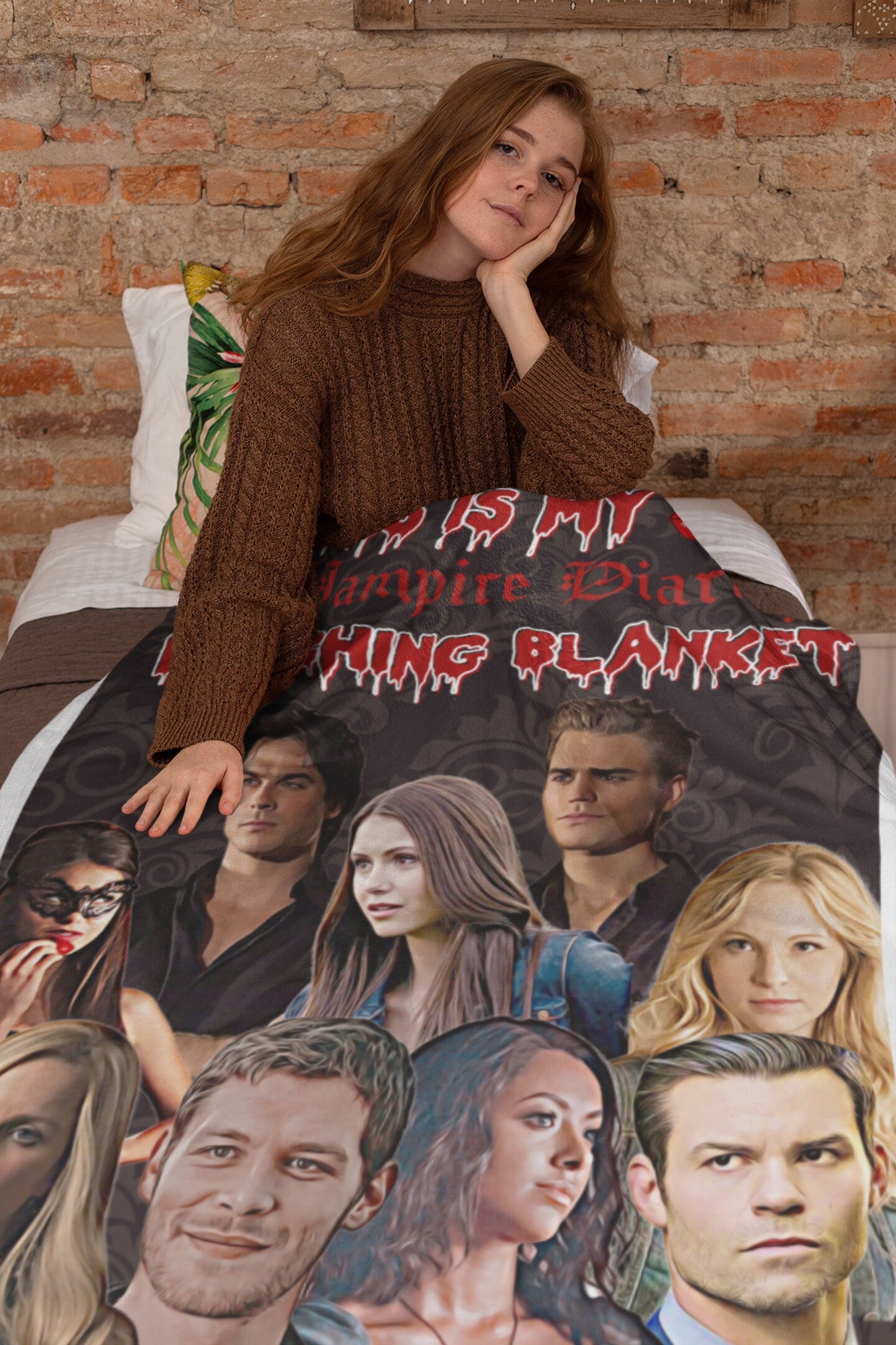 TVD Blanket This is my TVD watching Blanket TVD merch Tvd fan gift The Vampire diaries Damon Salvatore blanket I was feeling epic