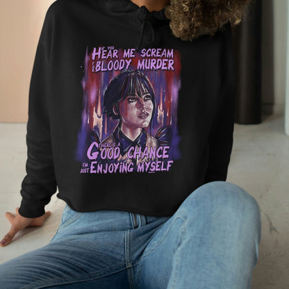 Wednesday Addams Hoodie, Cropped Hoodie, Wednesday hoodie, Horror hoodie , Spooky apparel, Goth aesthetic, Addams family, Wednesday png