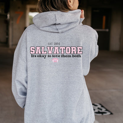 Salvore Hoodie, Tvd sweatshirt, Stefan Salvatore, Damon Salvatore, It's okay to love them both, Mystic Falls hoodie, TVD merch, Tvd gift