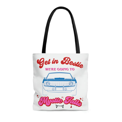 Mystic Falls Tote Bag, Damon Salvatore tote bag, Tvd tote bag, Tvd merch, Tvd shopping bag,  Salvatore brothers, Tvd fan gift