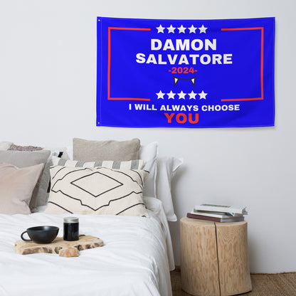 Damon Salvatore Flag, Damon Salvatore merch, TVD tapestry, TVD room decor, Tvd dorm flag, Tvd gift, Team Damon, Funny tvd gift