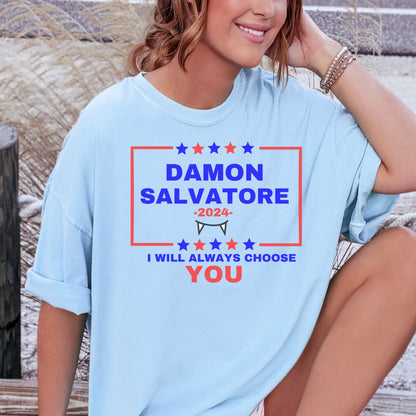 Damon Salvatore shirt, TVD shirt, Team Damon, TVD merch, Tvd gift, Tvd fan, Funny TVD git, Comfort Colors