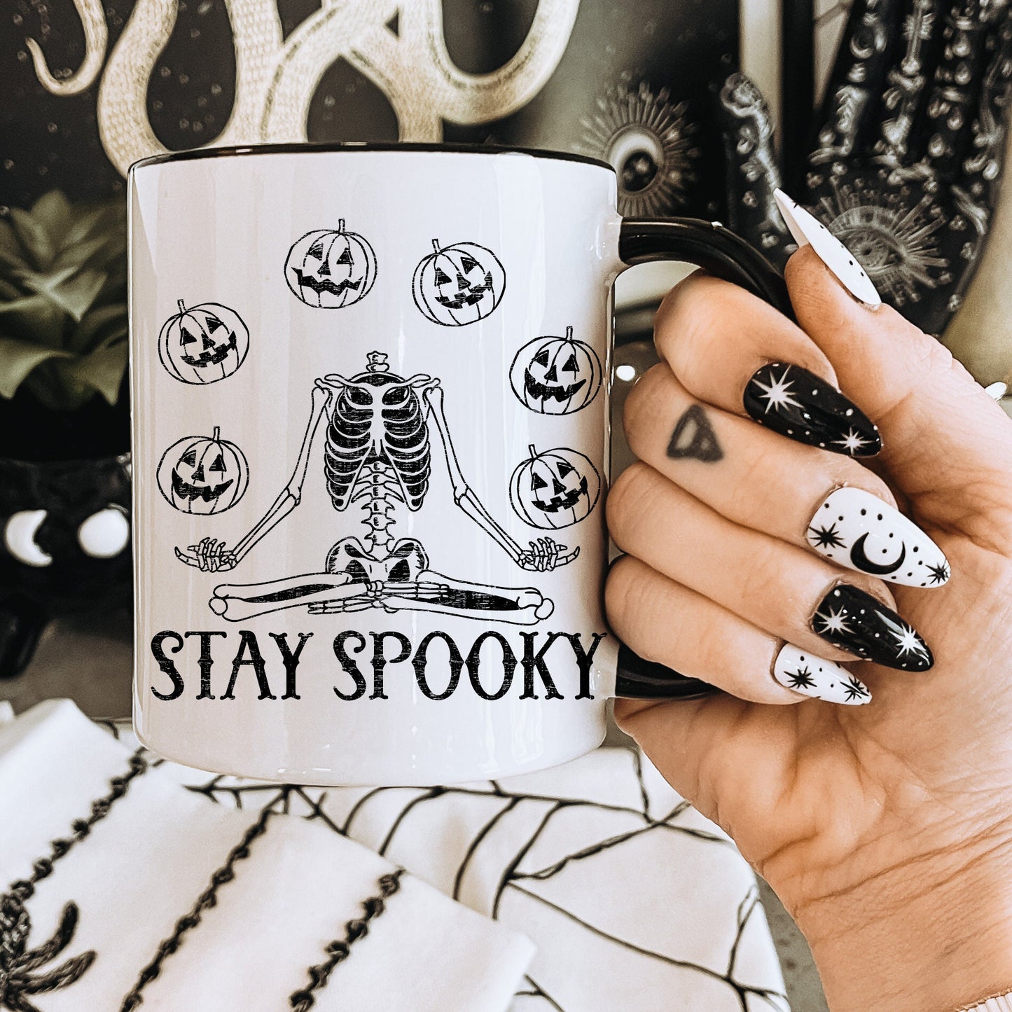 Halloween Mug, Spooky Season Mug, Pumpkin Mug, Skeleton Mug, Stay Spooky Mug, Horror Mug, Halloween gift