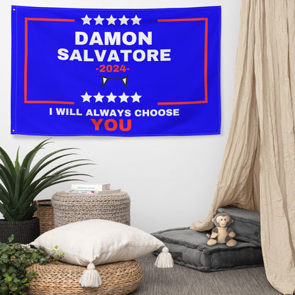 Damon Salvatore Flag, Damon Salvatore merch, TVD tapestry, TVD room decor, Tvd dorm flag, Tvd gift, Team Damon, Funny tvd gift