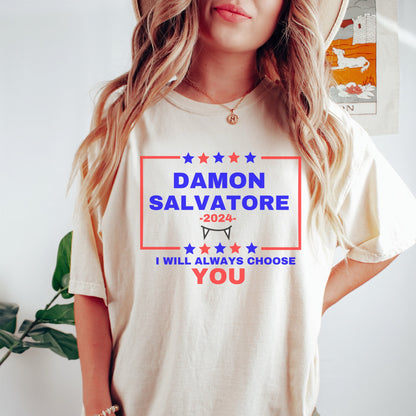 Damon Salvatore shirt, TVD shirt, Team Damon, TVD merch, Tvd gift, Tvd fan, Funny TVD git, Comfort Colors