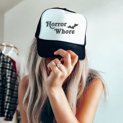 Halloween Trucker Hat, Embroidered, Horror Hat, Retro Fall Hat