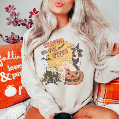 Halloween Sweatshirt, Retro witch crewneck, Salem witches Halloween, Witchy clothing, Halloween costume, Witch Shirt, Season of the witch