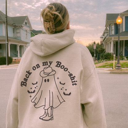 Halloween Hoodie, Back on my boo-shit, Funny ghost tee, Retro Halloween, Spooky Season, Fall Apparel, Ghost hoodie, Halloween costume