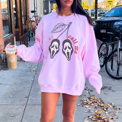 Ghostface Shirt, Halloween Horror tee, No you hang up, Scream fan gift, 90s horror sweater, slasher shirt, Halloween crewneck, oversized