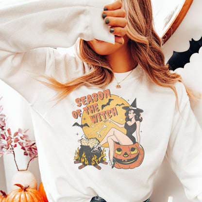 Halloween Sweatshirt, Retro witch crewneck, Salem witches Halloween, Witchy clothing, Halloween costume, Witch Shirt, Season of the witch