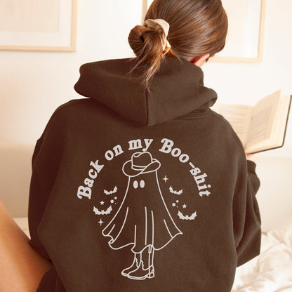 Halloween Hoodie, Back on my boo-shit, Funny ghost tee, Retro Halloween, Spooky Season, Fall Apparel, Ghost hoodie, Halloween costume