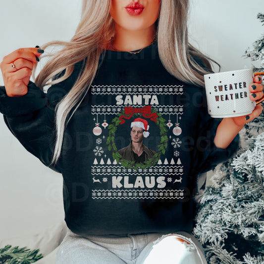 Vampire Diaries Sweatshirt, TVD Ugly Christmas Sweater, TVD Xmas gift, Klaus Mikaelson, TVD fan gift, Santa Klaus