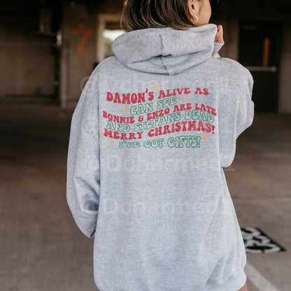 TVD Christmas Hoodie, Tvd merch, Tvd gift, Damon Salvatore merch, Mystic Falls Hoodie, Stefan Salvatore, Tvd fan gift