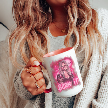 Caroline Forbes Mug, TVD mug, TVD gift, Mystic Falls Mug, TVD merch, Caroline Forbes merch, Burn it, Salvatore brothers