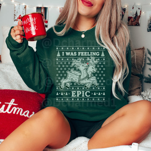 TVD xmas shirt, tvd merch, tvd gift, mystic falls shirt, I was feeling epic, tvd fan, Damon salvatore, tvd fan gift, stefan salvatore