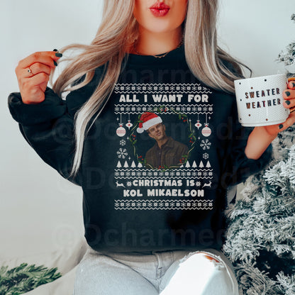 Kol Mikaelson Sweatshirt, TVD Ugly Christmas Sweater, TVD Xmas gift, TVD fan gift, Salvatore Brothers, tvd merch, mystic falls